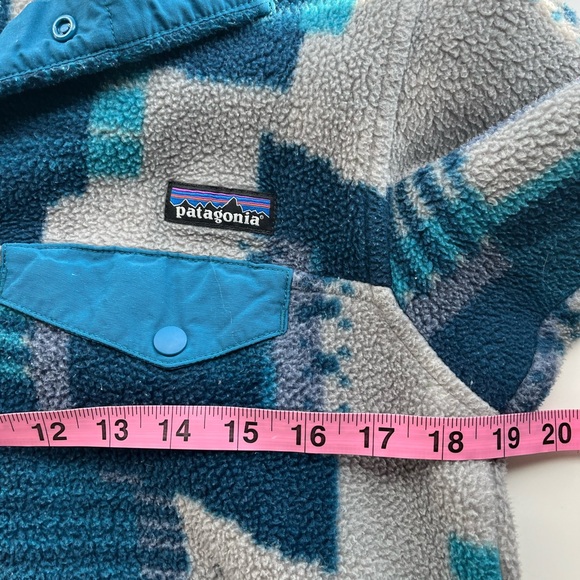 Patagonia Women 's Synchilla T Snap Pullover Fleece Multi Blue Size Small Rare - Picture 9 of 10